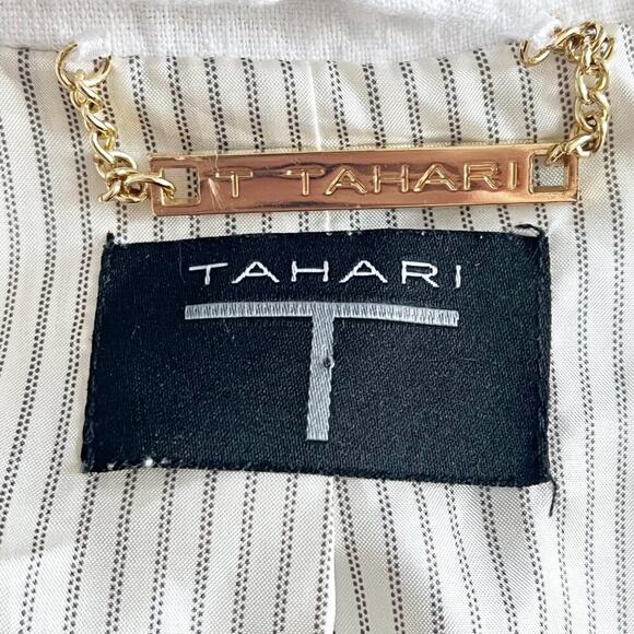 Tahari White Linen Blend Oversized Blazer Jacket - Picture 11 of 12